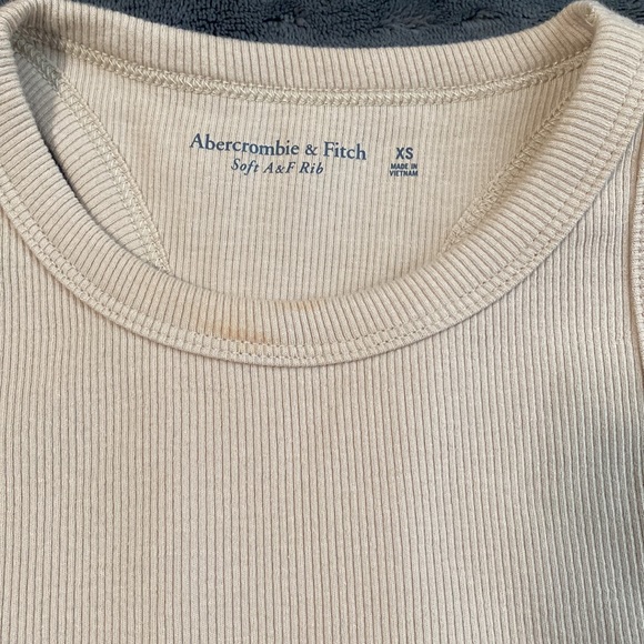 New Abercrombie and Fitch Ribbed Racerback Beige Tank Top Size XS - Picture 5 of 7